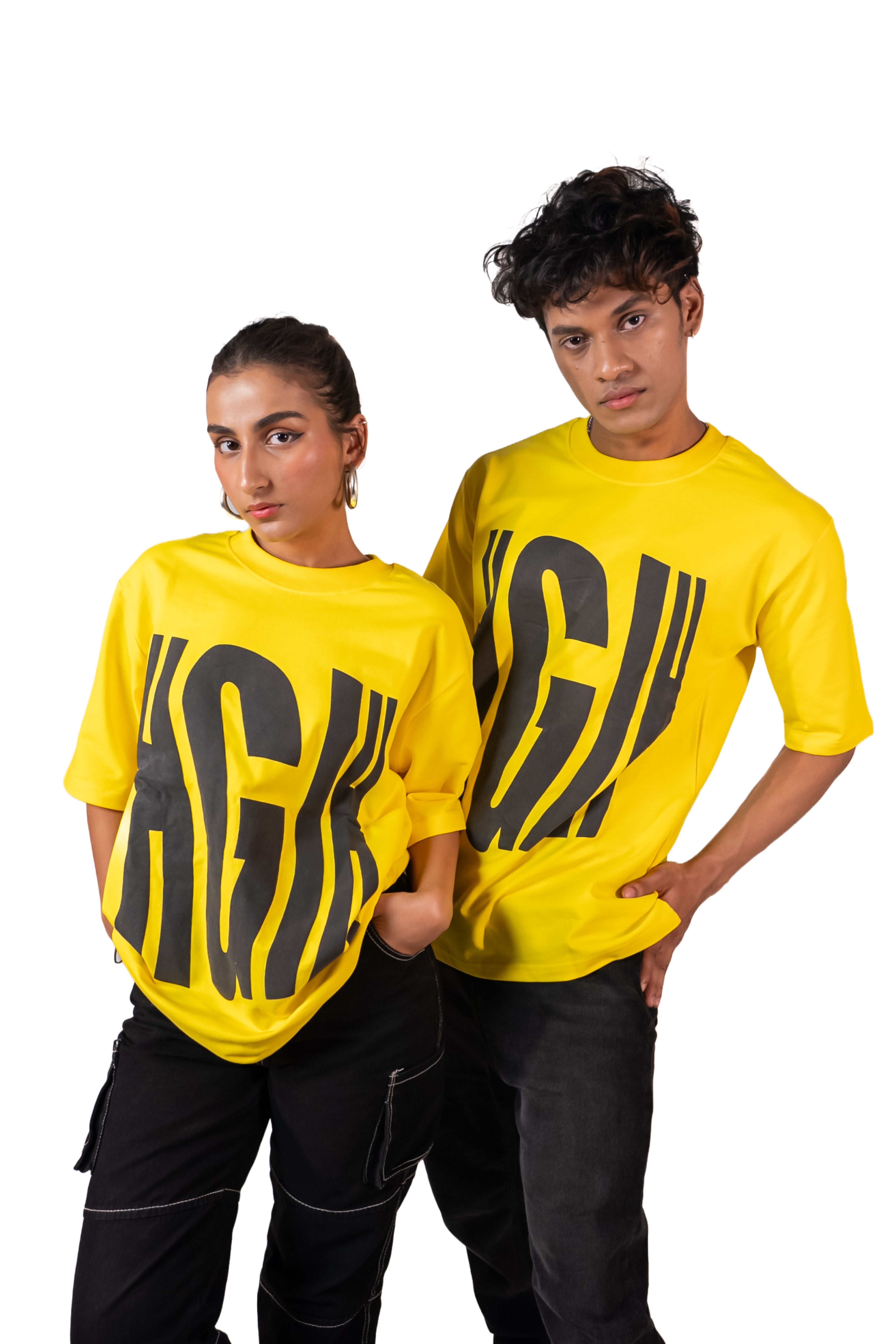 HGIH Yellow liquid Print Tee