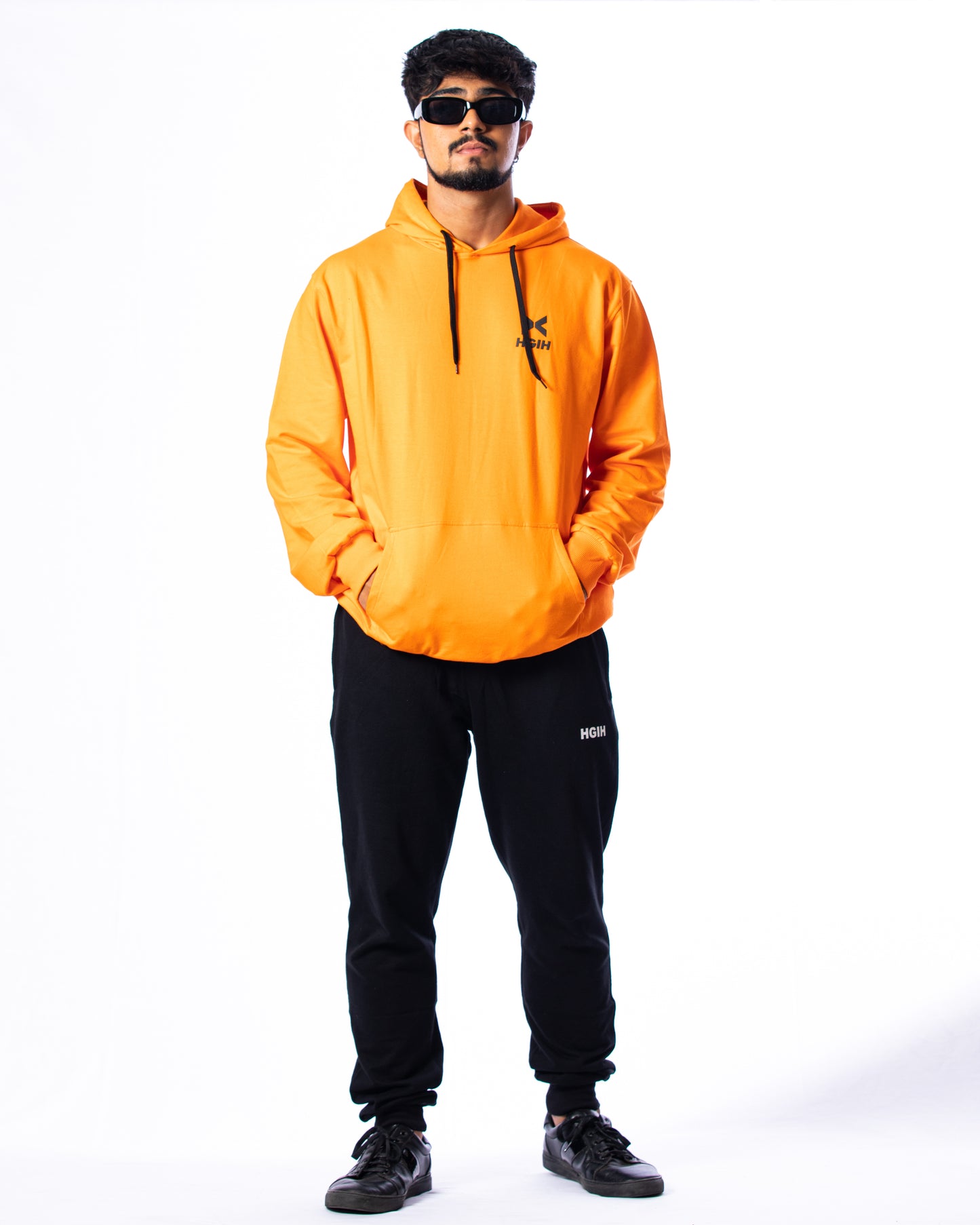 Orange logo hoodie
