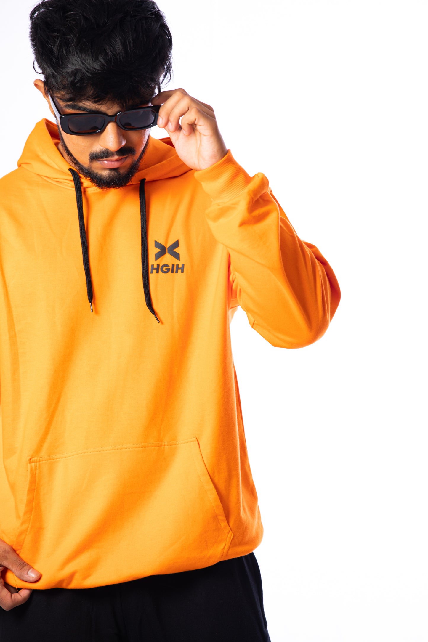 Orange logo hoodie